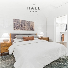 Elevate your bedroom in the Newell building at the Hall Lofts with elegant decor that brings sophistication and style to your personal sanctuary. Create a space that truly reflects your refined taste. ✨🛌  #TheHallLofts #WeAreFlats #FlatsLife #NorthLoopMN #MinneapolisMN #ApartmentSearch #ModernLiving #InteriorDesign #DecorInspo