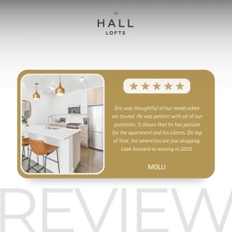 Look what people have to say about The Hall Lofts! 🌟❤️  #TheHallLofts #WeAreFlats #FlatsLife #NorthLoopMN #MinneapolisMN #ApartmentSearch #ModernLiving #PositiveReview